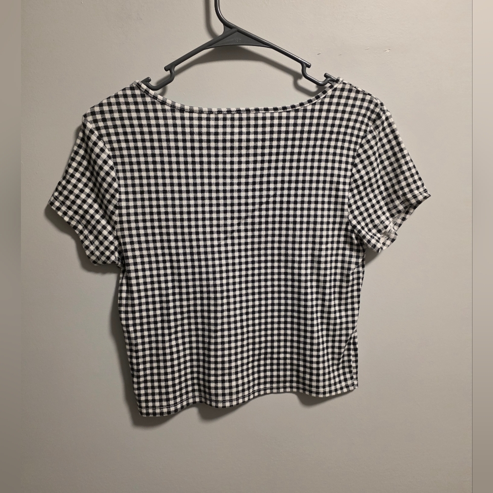 Arizona Jean Company Black and White Gingham Crop Top - Picture 3 of 3